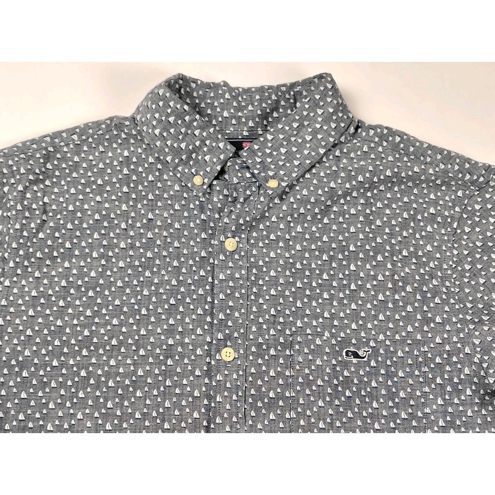 Vineyard Vines Shirt Men's Medium Slim Fit Tucker Sail Boat Button Up